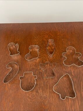 Silver Christmas Cookie Cutter Set - Holiday Shapes set of 8